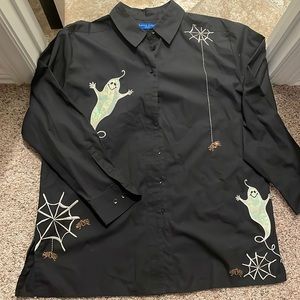 Karen Scott Halloween button down - size large
